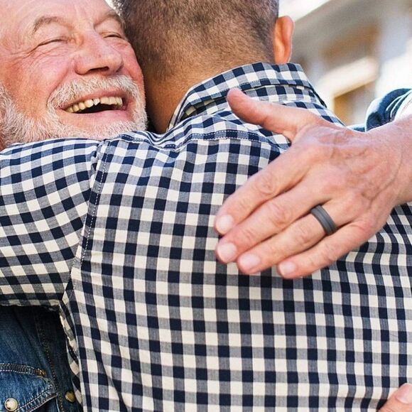 ROQ Gray & Black Breathable Comfort Engraved Middle Line Silicone Ring (11) - Picture 1 of 7